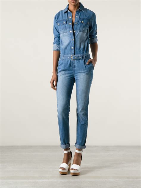 michael kors jumpsuit for girls|Michael Kors denim jumpsuit.